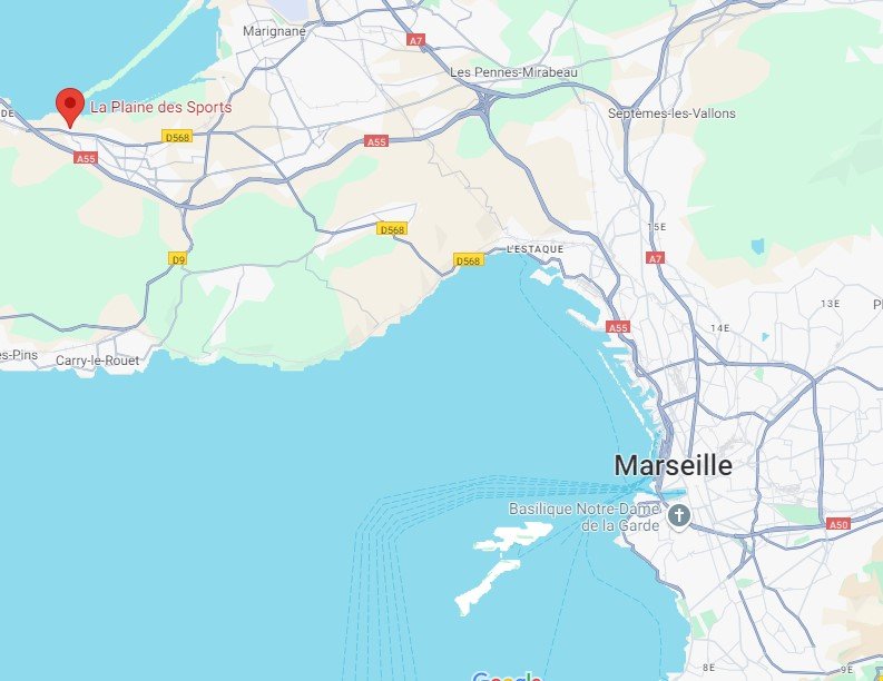 Localisation Jaguars de Chateauneuf-les-Martigues