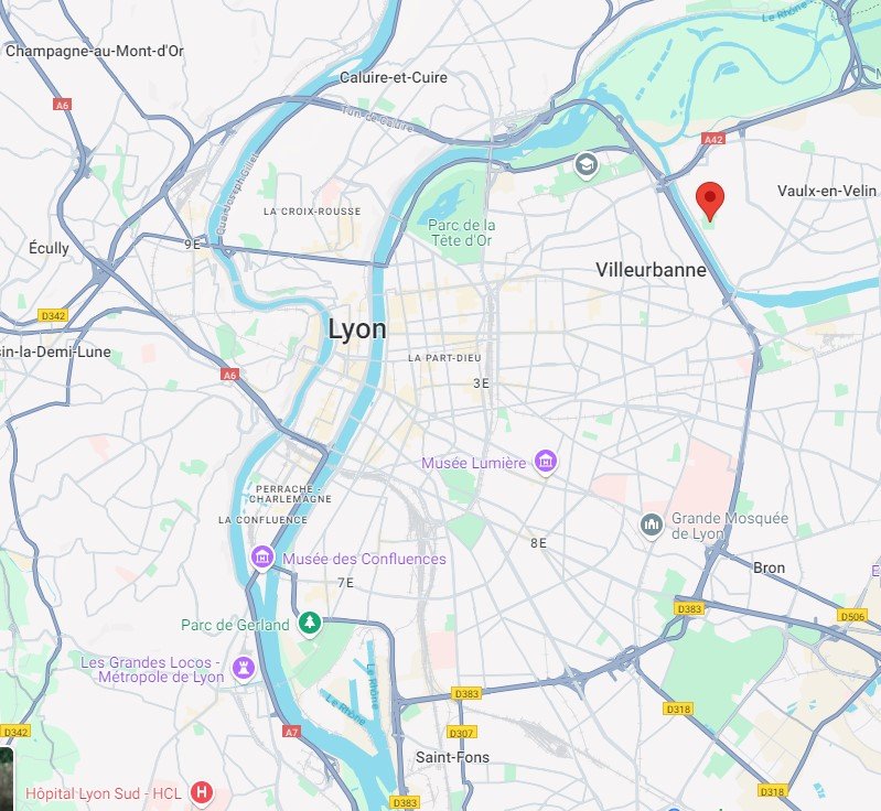 Localisation Falcons de Villeurbanne